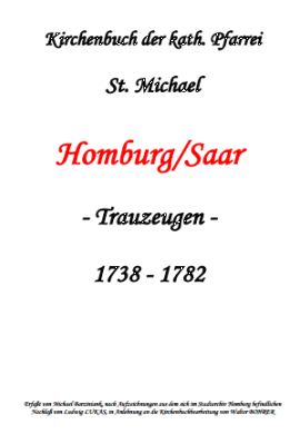 Trauzeugen im Homburger Kirchenbuch